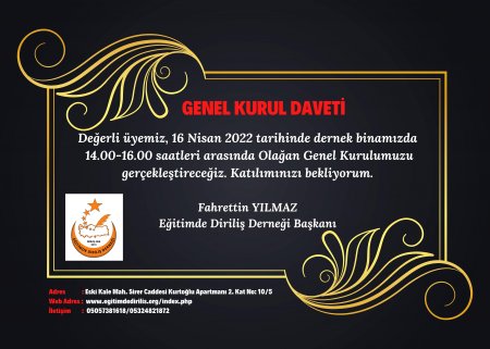 OLAĞAN GENEL KURULA DAVET!